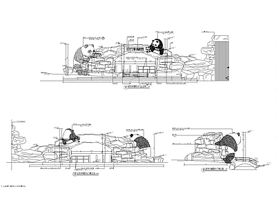 旅游景区公园百竹科普园竹木艺术大熊猫塑石假山入口大门CA 施工图