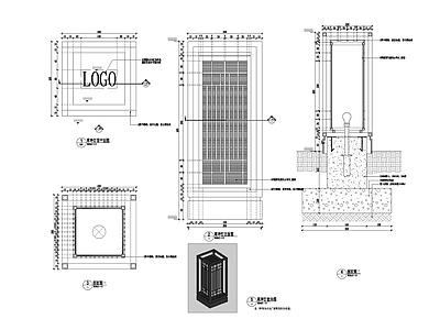 草坪灯详图 施工图