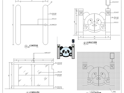 01旅游景区公园百竹科普园特色大熊猫人行闸机CA 施工图