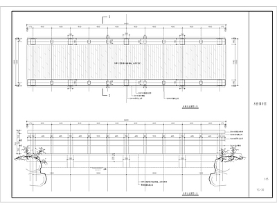 木桥水景施工结构图 施工图