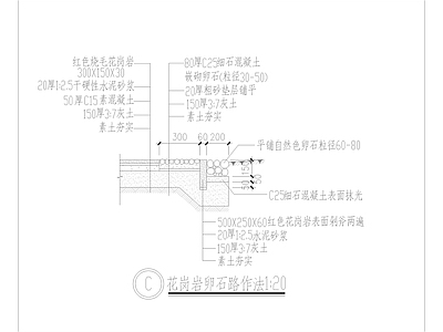 花岗岩卵石路 施工图 通用节点