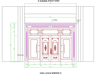 门市纯铜门案例 施工图 工装综合图库