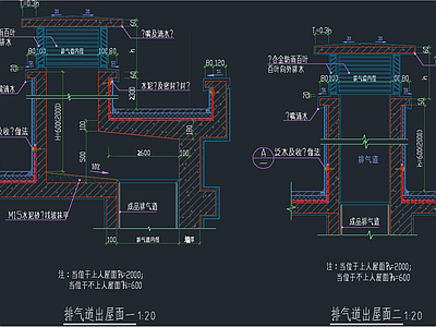 排气道出屋 施工图 通用节点