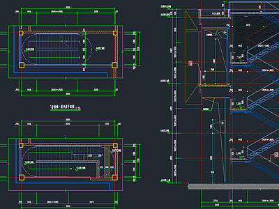 钢结构楼梯详图CA 施工图 通用节点