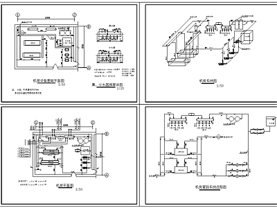 宾馆水源热泵机房设备系统图 施工图