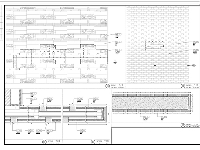 中式青砖老木板背景墙大样图 施工图