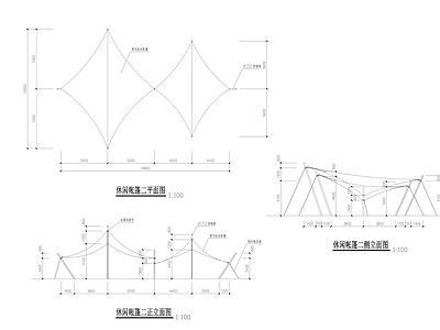 张拉膜样式图及详图 施工图