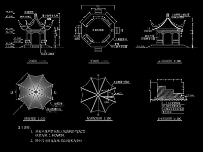 中式八角 施工图