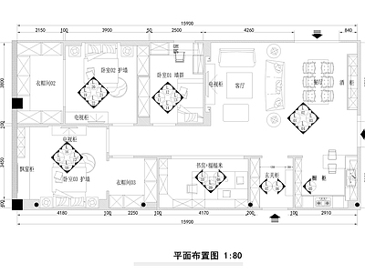 两套家具板材展厅CA 施工图