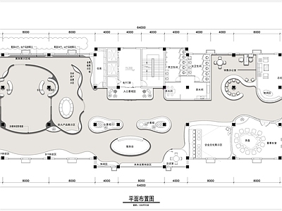 1200平米工业材料展厅平面布置图 施工图