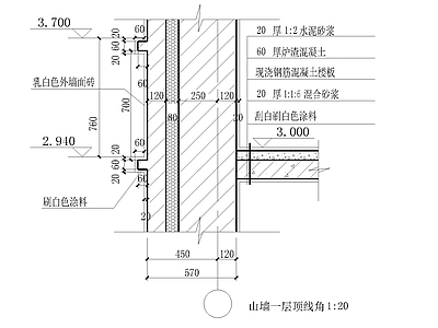 山墙一层顶线角 施工图