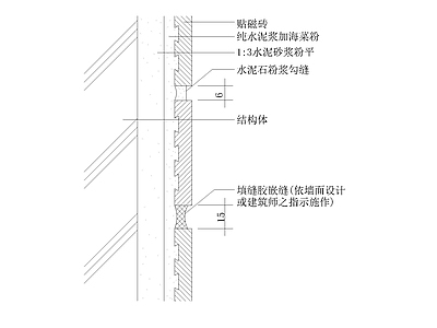 外墙磁砖大样图 施工图