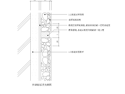 外墙斩石子大样图 施工图