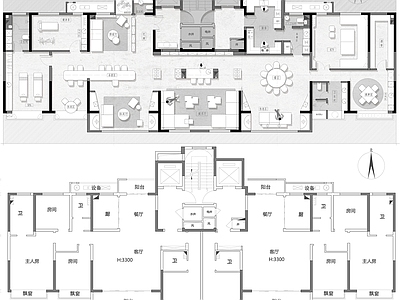 300平会所平面图 彩平图 施工图