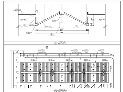 购物区天花造型节点大样图 施工图