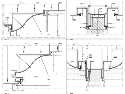 弧面异型造型天花节点大样图 施工图