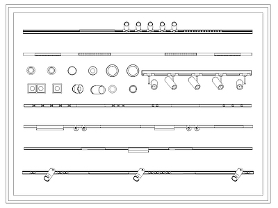 现代筒灯 射灯 轨道灯 磁吸灯 施工图