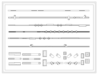 现代轨道灯 磁吸灯 筒灯射灯 施工图