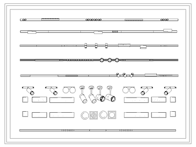 现代筒灯 射灯 轨道灯 磁吸灯 施工图