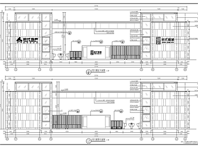 现代小区入口大门 楼 施工图