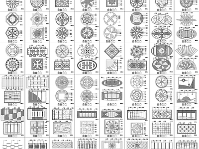 120款精选地面拼花图案图纸 t8 施工图