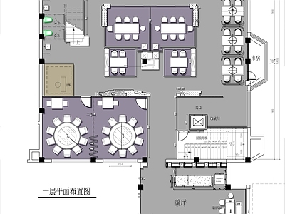 1000㎡两层餐厅 施工图