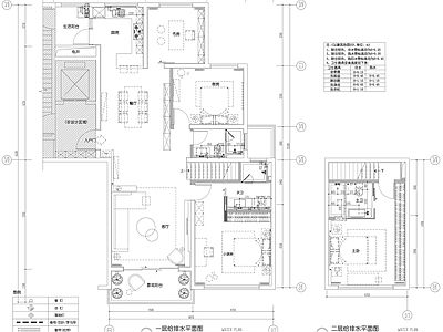 家装平面图 施工图  三室一厅 跃层