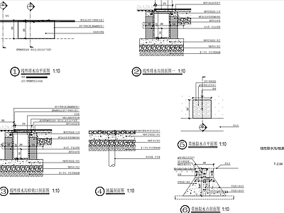 线性排水沟地漏草地取水点详图 施工图