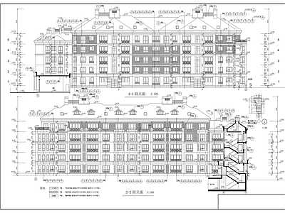 五层欧式花园洋房建 施工图