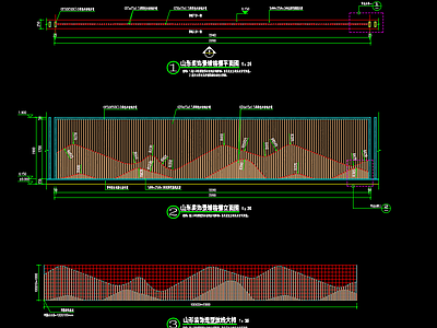 山形装饰格栅景墙 施工图