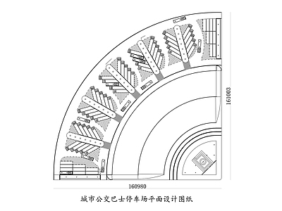 城市公交巴士停车场平面设计图纸 施工图