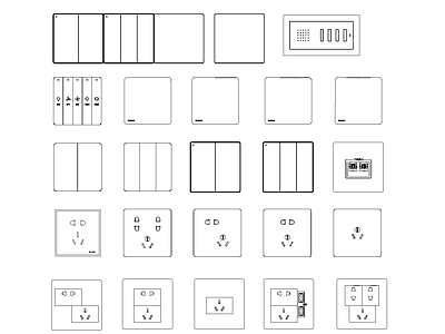 现代开关插座 施工图