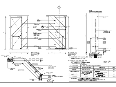淋浴玻璃门大样图 施工图