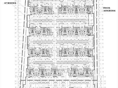 住宅区地下车库平面图 施工图