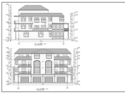 三层沿街商住楼建筑方案图 施工图