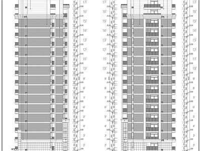 十七层一梯四住宅楼建 施工图