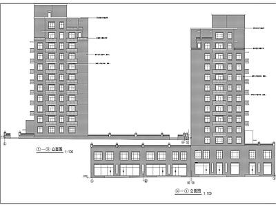 小高层住宅楼平立剖面图 施工图