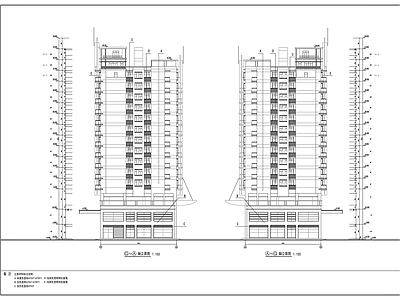 十四层底商住宅楼建 施工图