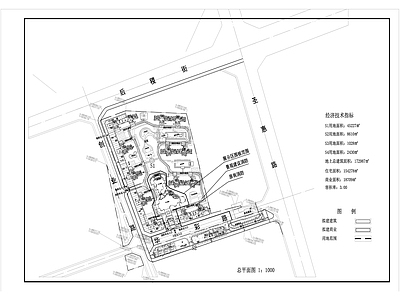 现代风格住宅小区总平面 施工图