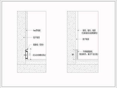 墙面踢脚线做法 施工图