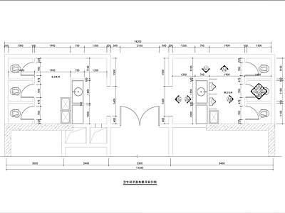 公共卫生间室内装修 洗手间 公厕所 男女 洗手台剖面 施工图