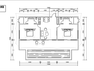 现代酒店 独立帐篷客房D户型 施工图