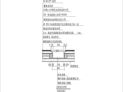 屋面排水沟详图 实铺屋面  施工图