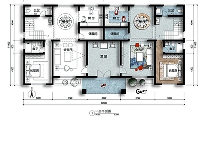 兄弟双拼别墅11X11 施工图