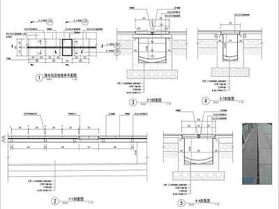 不锈钢线性排水沟平面图剖面图 施工图