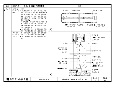 有框玻璃隔墙大样图 施工图