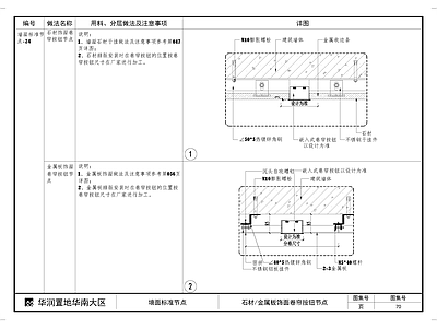 石材金属板饰面卷帘按钮节点 施工图