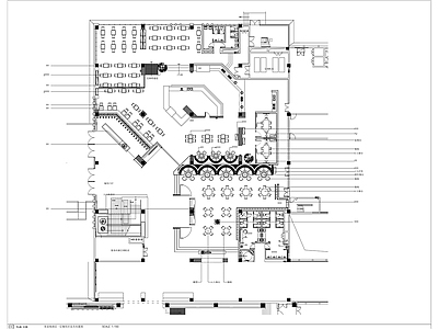 现代酒店餐饮空间中餐厅自助餐厅室内精装修 施工图