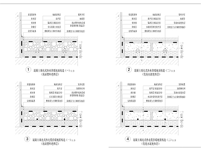 地暖篇电暖铺设构造干性水泥砂浆混凝土填充式供暖详图 施工图