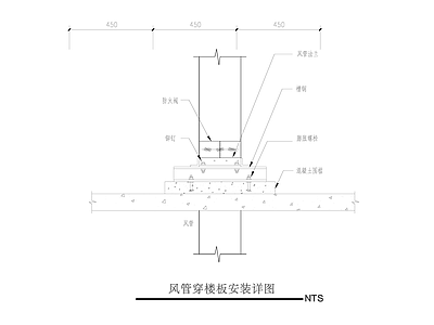 风管穿楼板安装详图 施工图